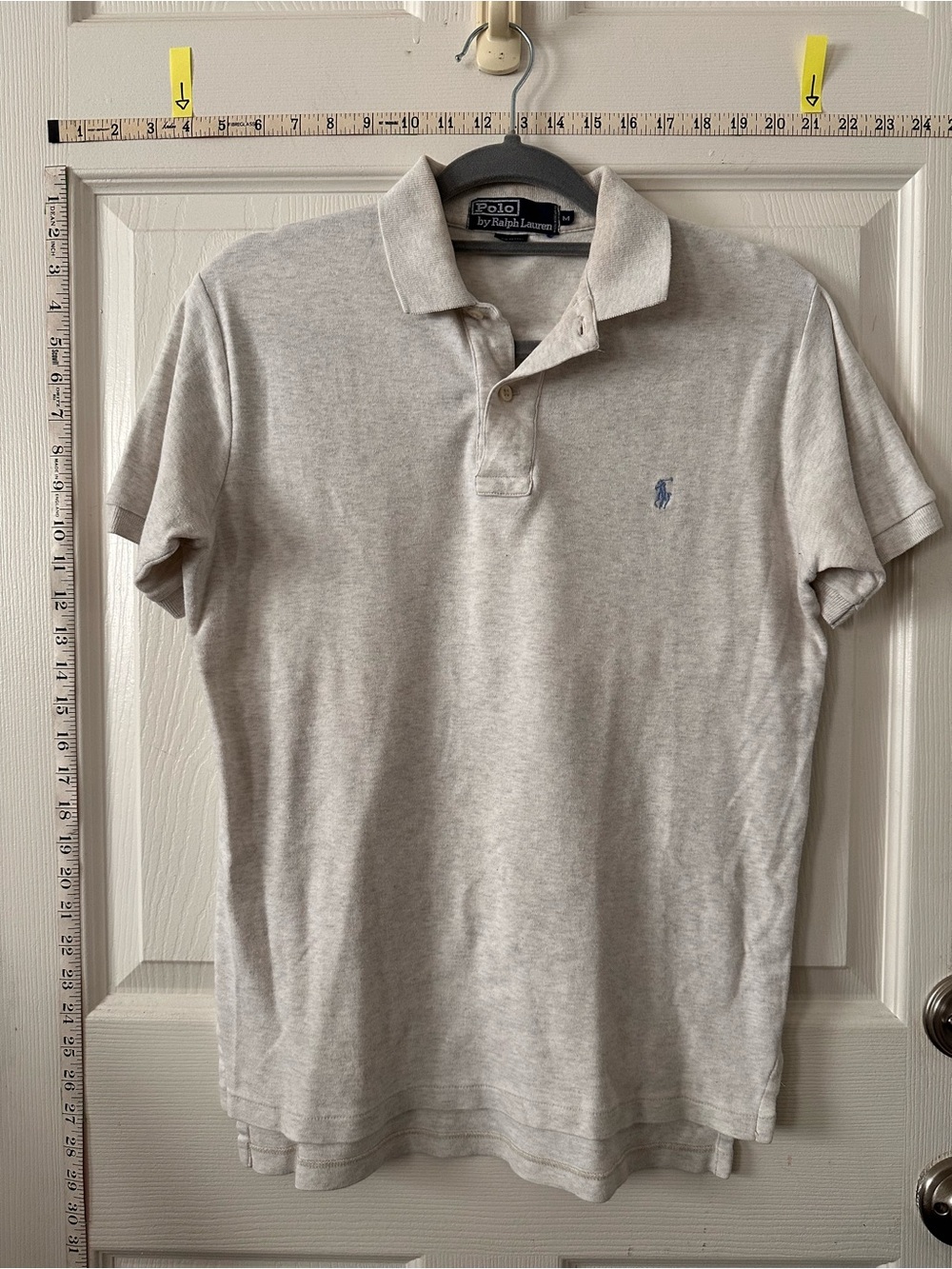 Ralph Lauren Men’s Heather Light Gray Polo with Blue Pony